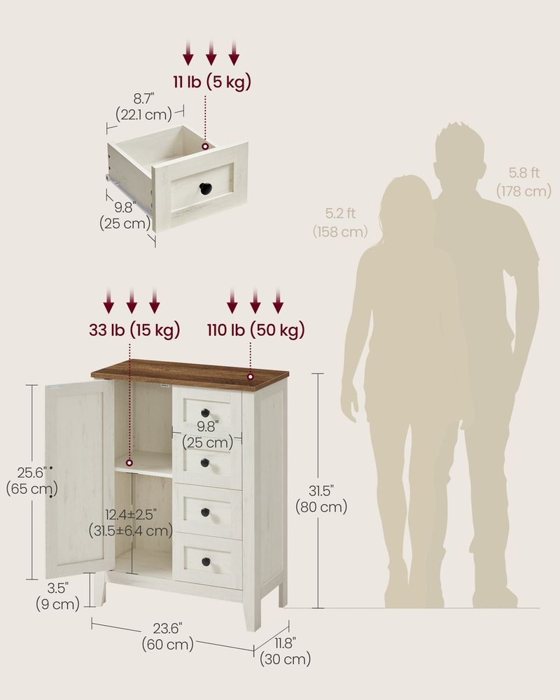 Farmhouse Bathroom Floor Cabinet With 4 Drawers - product photo 06