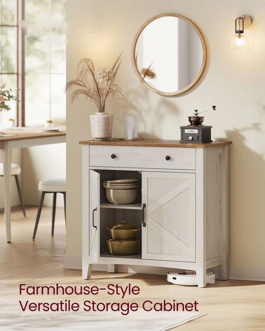 Farmhouse Buffet Cabinet with Drawer and Adjustable Shelf Storage – product view 4 | Ridgefield Furniture