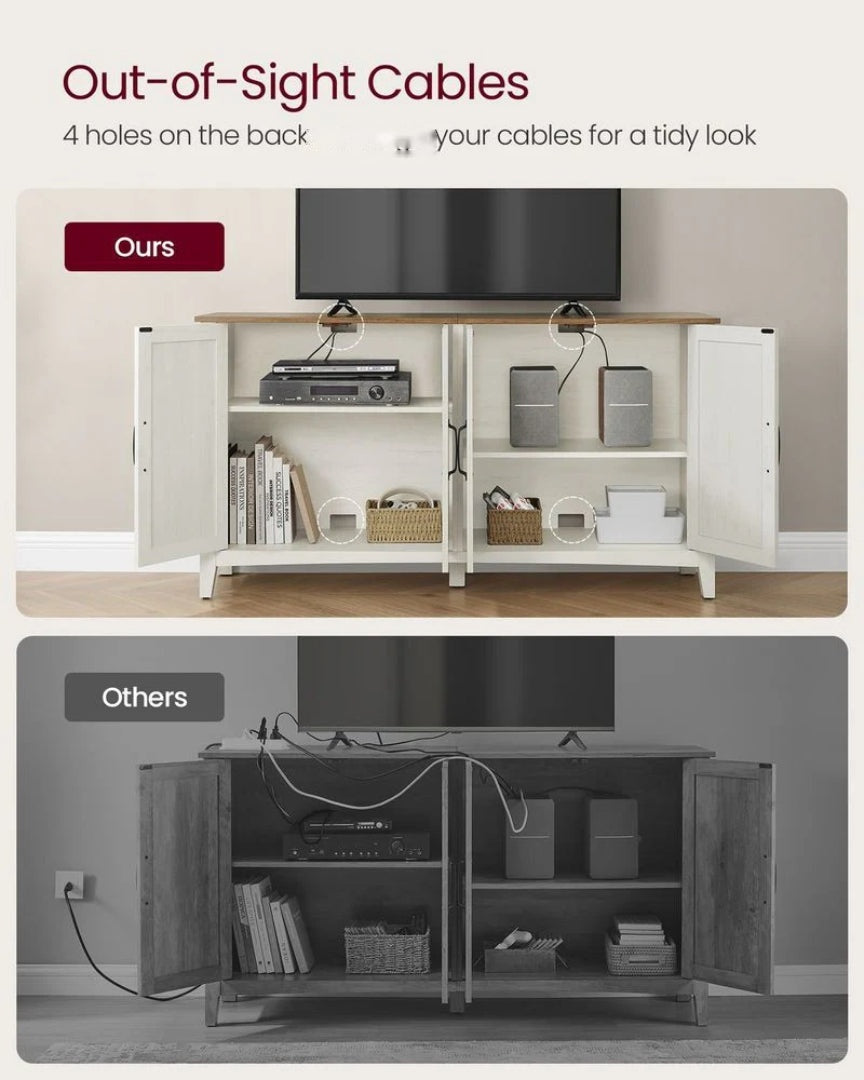 Farmhouse Buffet Storage Cabinet with Adjustable Shelves and 4 Doors – product view 7 | Ridgefield Furniture