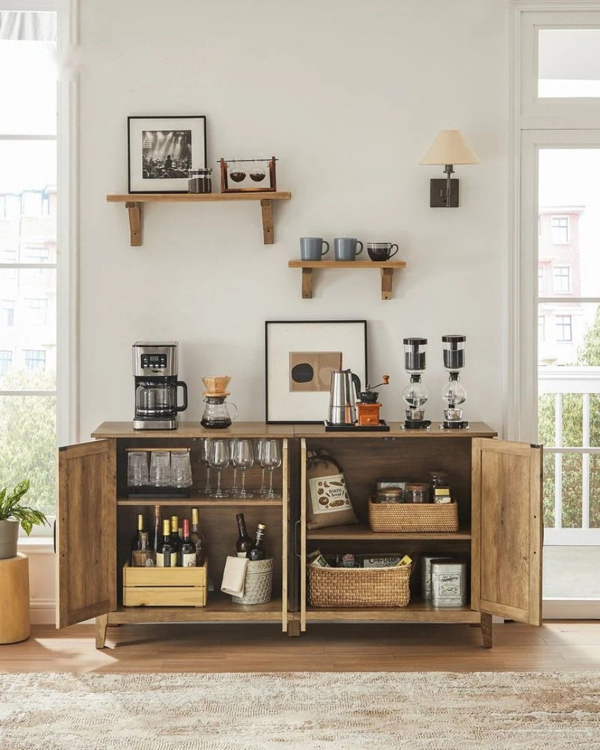 Farmhouse Buffet Storage Cabinet with Adjustable Shelves and 4 Doors – product view 10 | Ridgefield Furniture