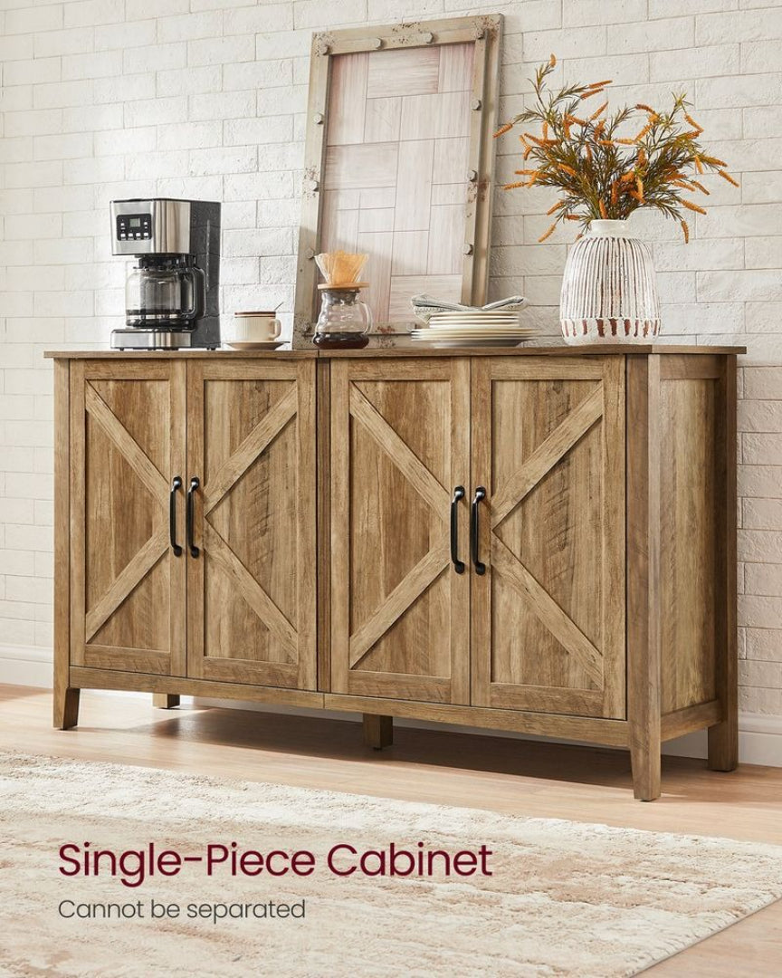 Farmhouse Buffet Storage Cabinet with Adjustable Shelves and 4 Doors – product view 12 | Ridgefield Furniture
