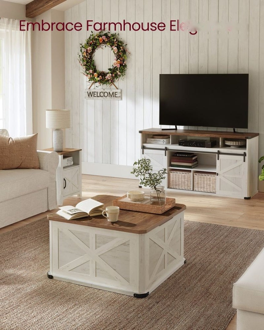 Farmhouse Coffee Table with Hidden Storage and Flip Top Lids – product view 7 | Ridgefield Furniture
