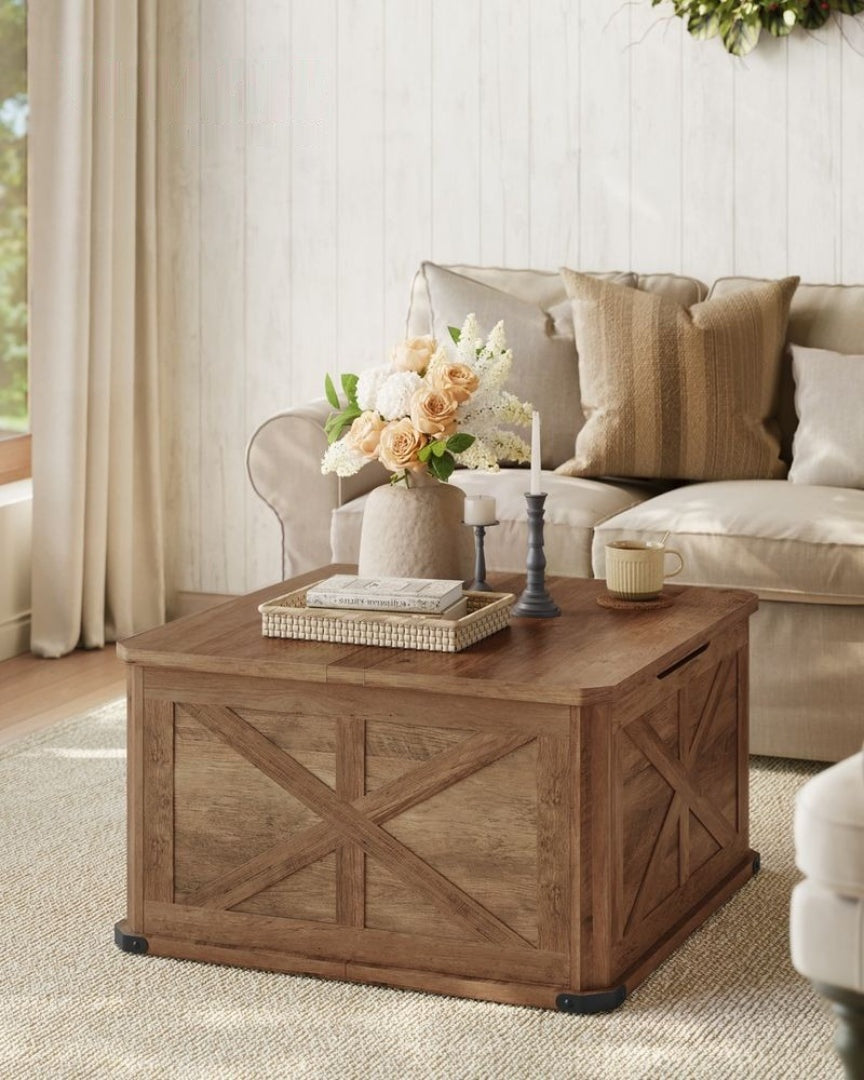 Farmhouse Coffee Table with Hidden Storage and Flip Top Lids – product view 9 | Ridgefield Furniture