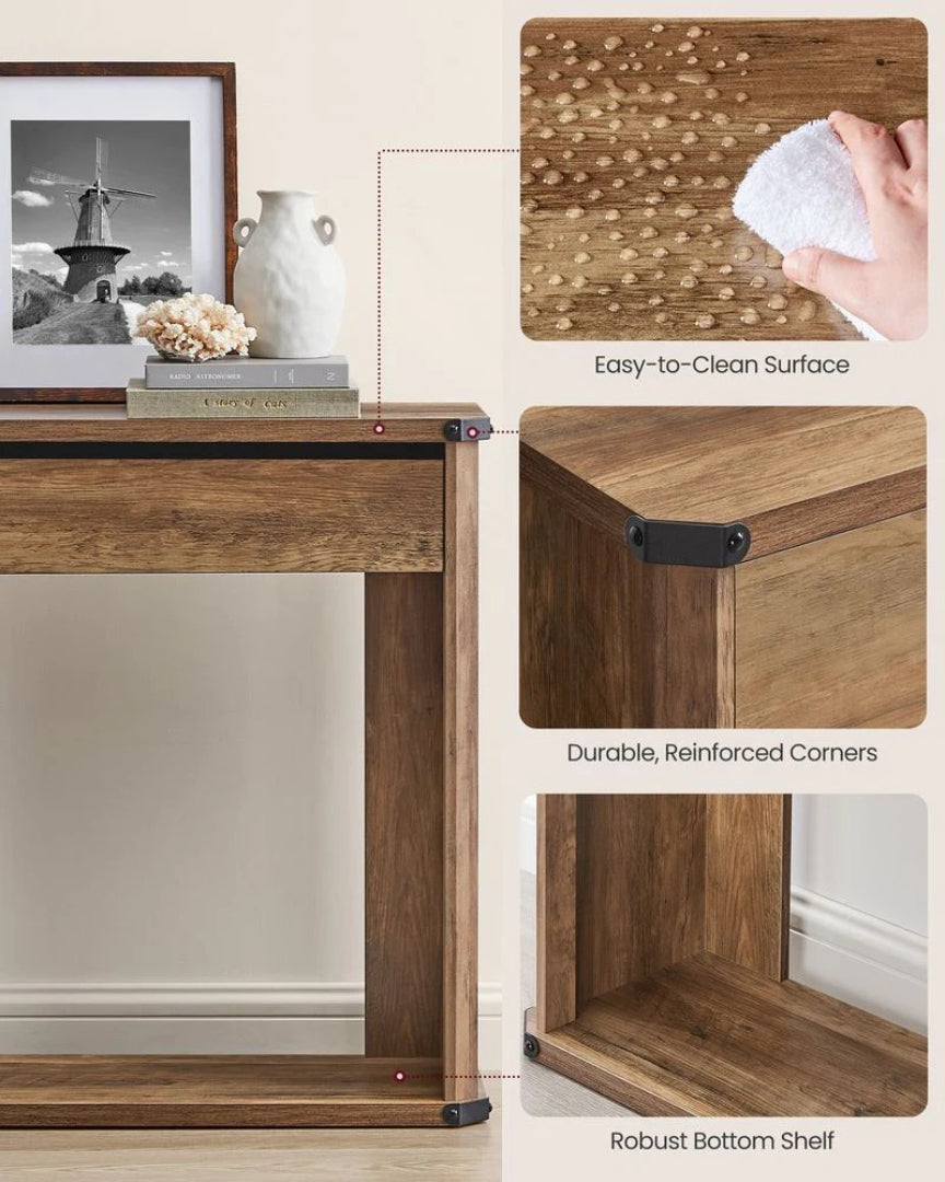 Farmhouse Console Table with 3 Drawers and Shelf – product view 6 | Ridgefield Furniture