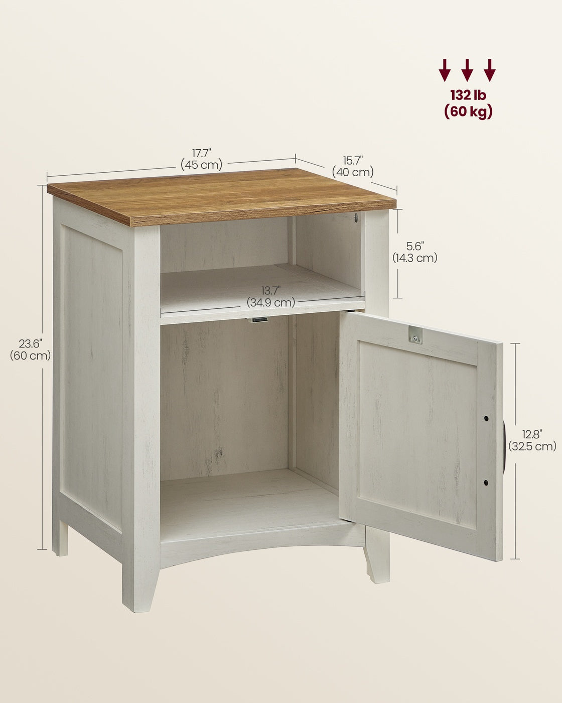 Farmhouse Nightstand With Barn Door - product photo 04