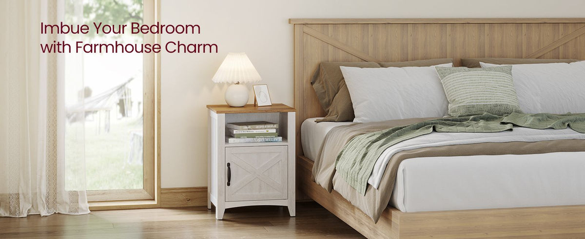 Farmhouse Nightstand With Barn Door - product photo 35
