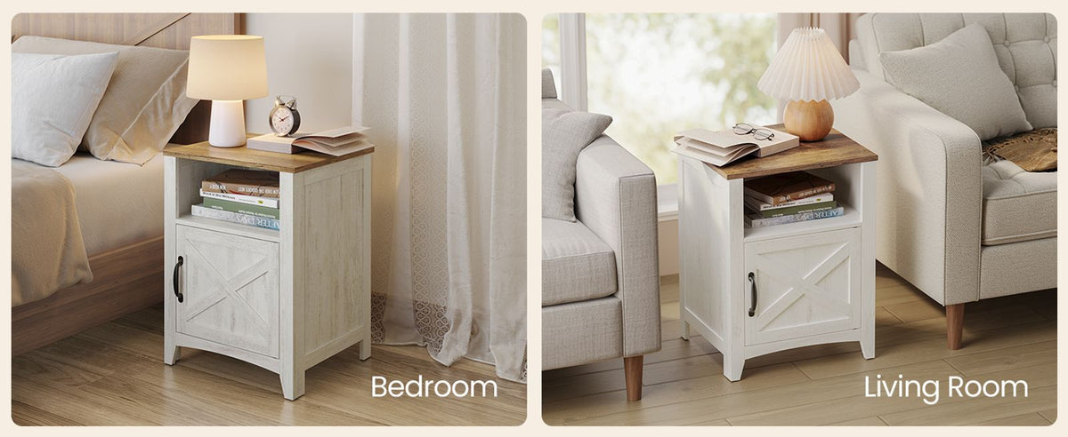 Farmhouse Nightstand With Barn Door - product photo 38