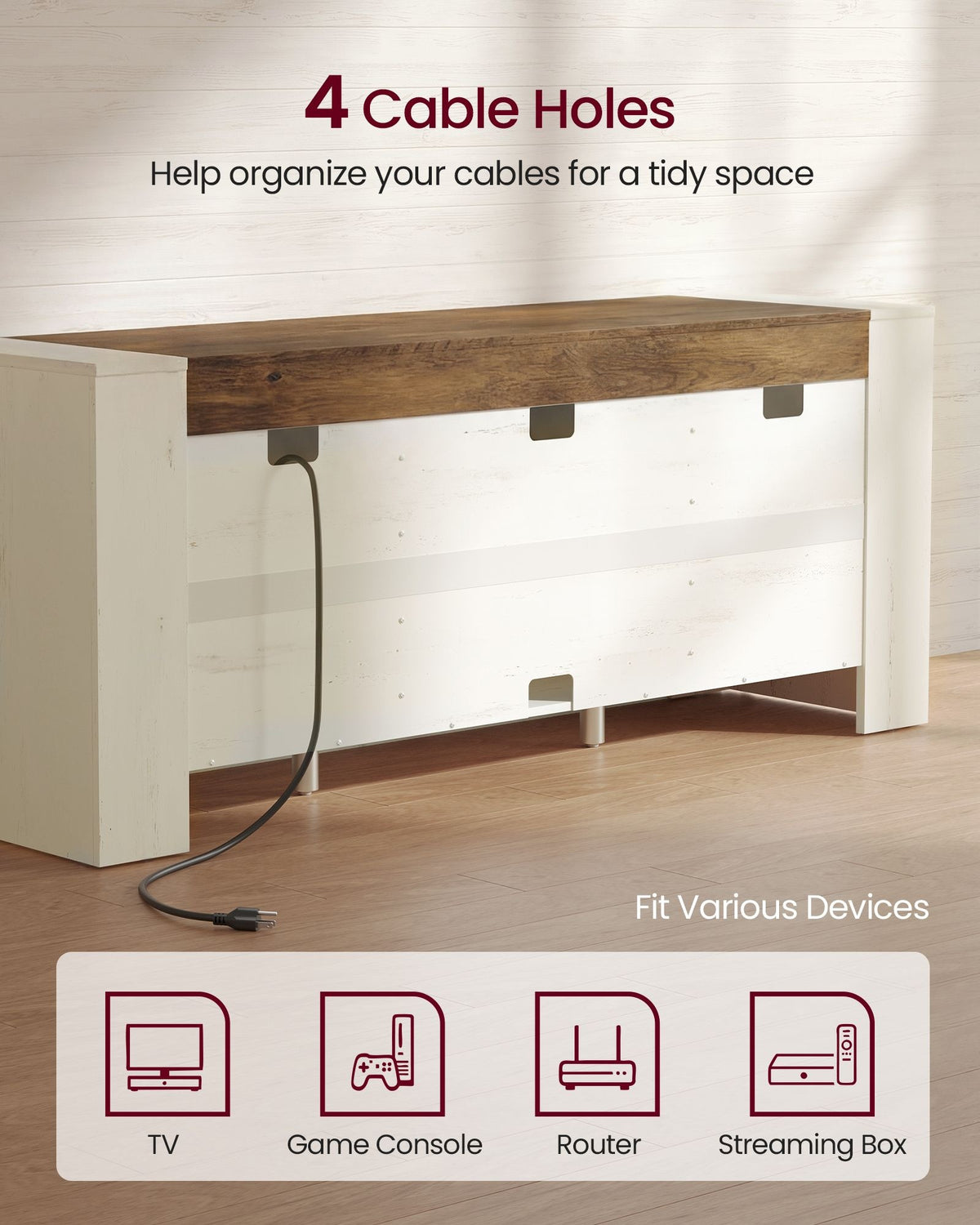 Farmhouse TV Stand With Storage Cabinets, 58 Or 70 Inch Media Console - product photo 10