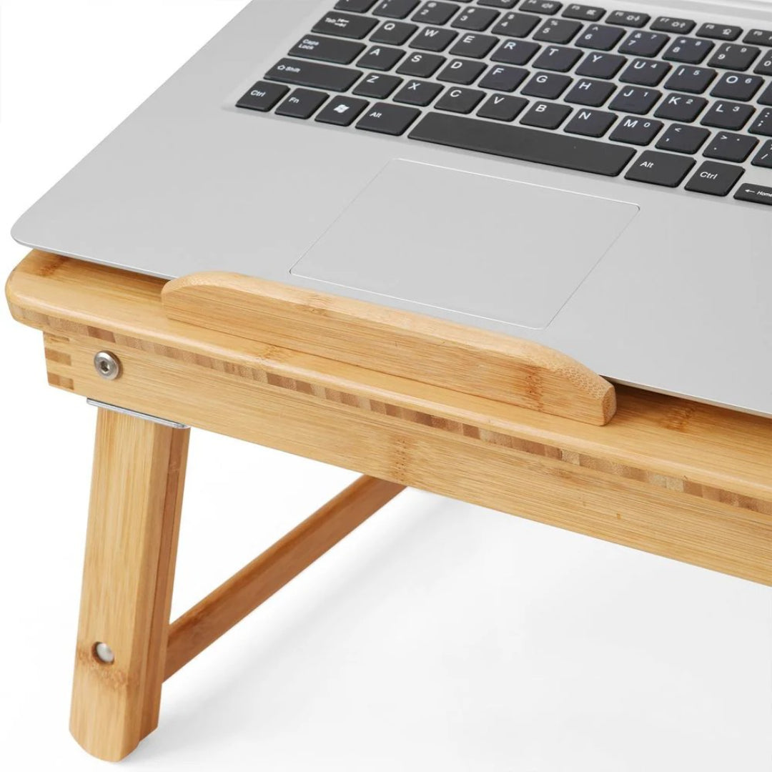 Bamboo Laptop Bed Desk With Tilting Top & Adjustable Height – product view 6 | Ridgefield Furniture