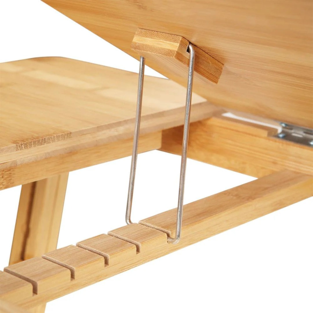 Bamboo Laptop Bed Desk With Tilting Top & Adjustable Height – product view 8 | Ridgefield Furniture