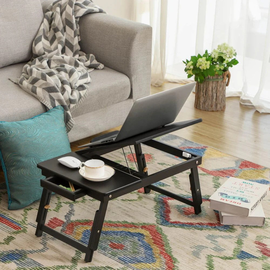 Bamboo Laptop Bed Desk With Tilting Top & Adjustable Height – product view 11 | Ridgefield Furniture