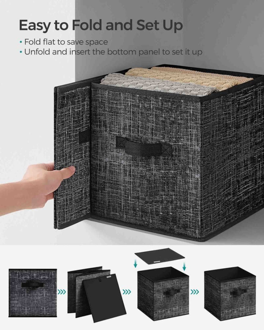 Foldable Storage Cubes Set Of 8 Fabric Bins – product view 15 | Ridgefield Furniture