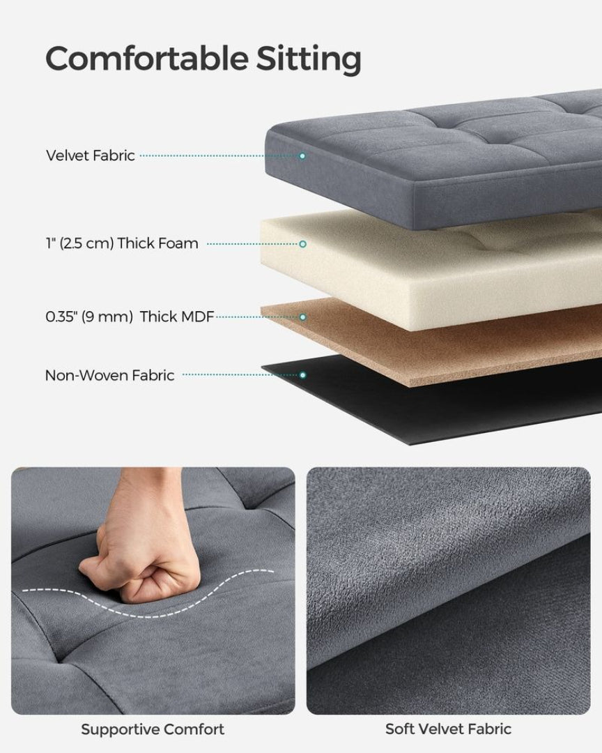 30/43 Inch Storage Ottoman Bench With Flip Lid & Storage Boxes – product view 13 | Ridgefield Furniture