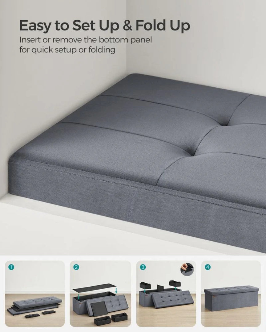 30/43 Inch Storage Ottoman Bench With Flip Lid & Storage Boxes – product view 17 | Ridgefield Furniture