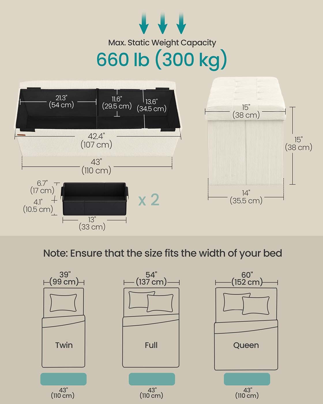 Foldable Storage Ottoman Bench With Foot Rest And Hidden Storage - product photo 27