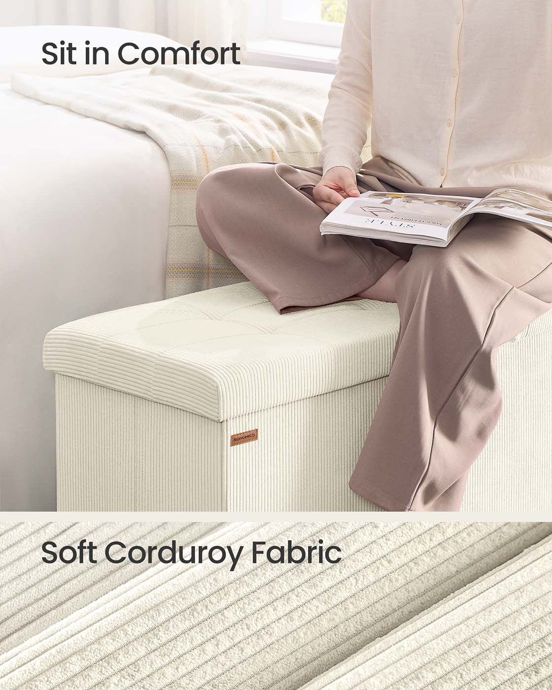 Foldable Storage Ottoman Bench With Foot Rest And Hidden Storage - product photo 28