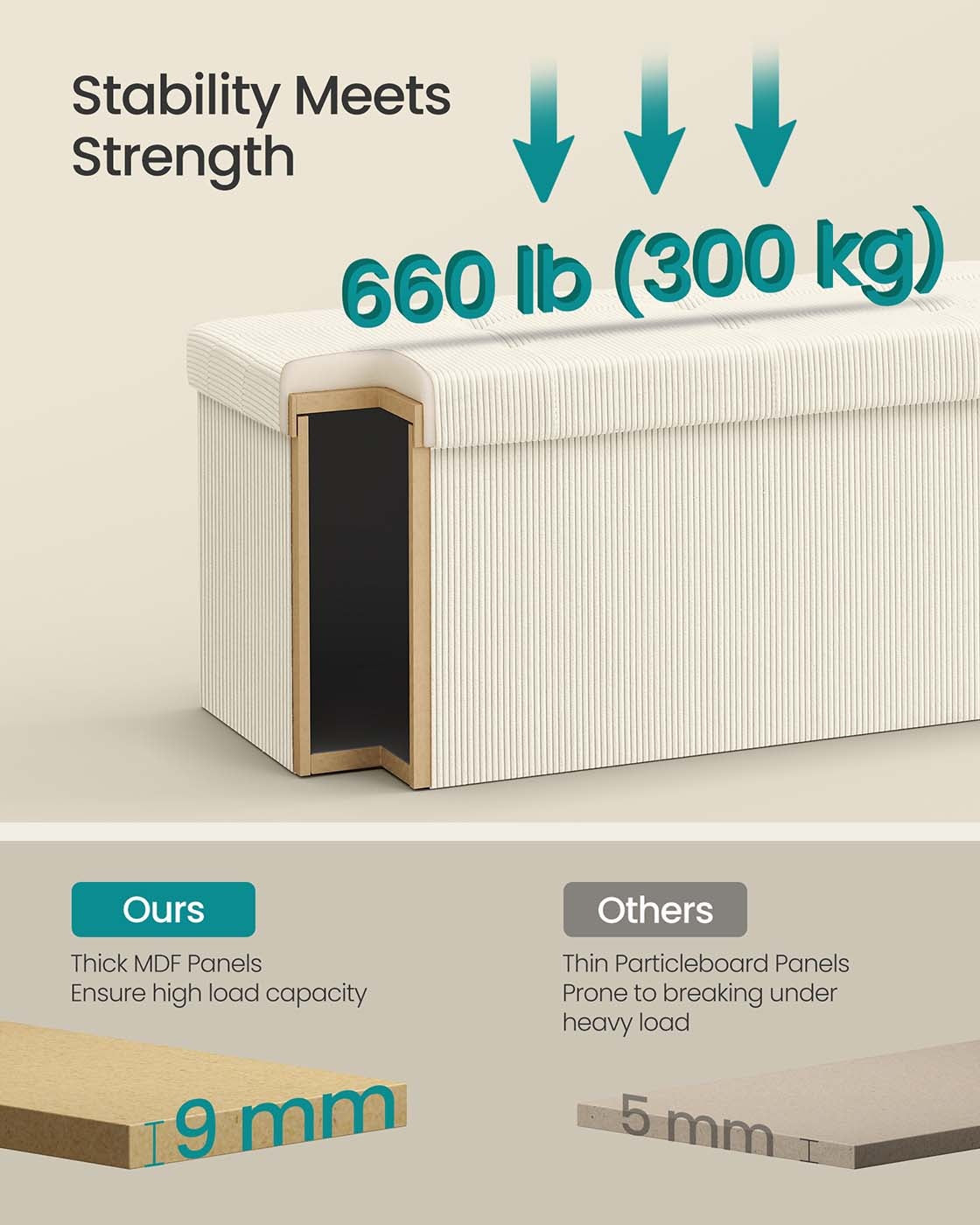 Foldable Storage Ottoman Bench With Foot Rest And Hidden Storage - product photo 29
