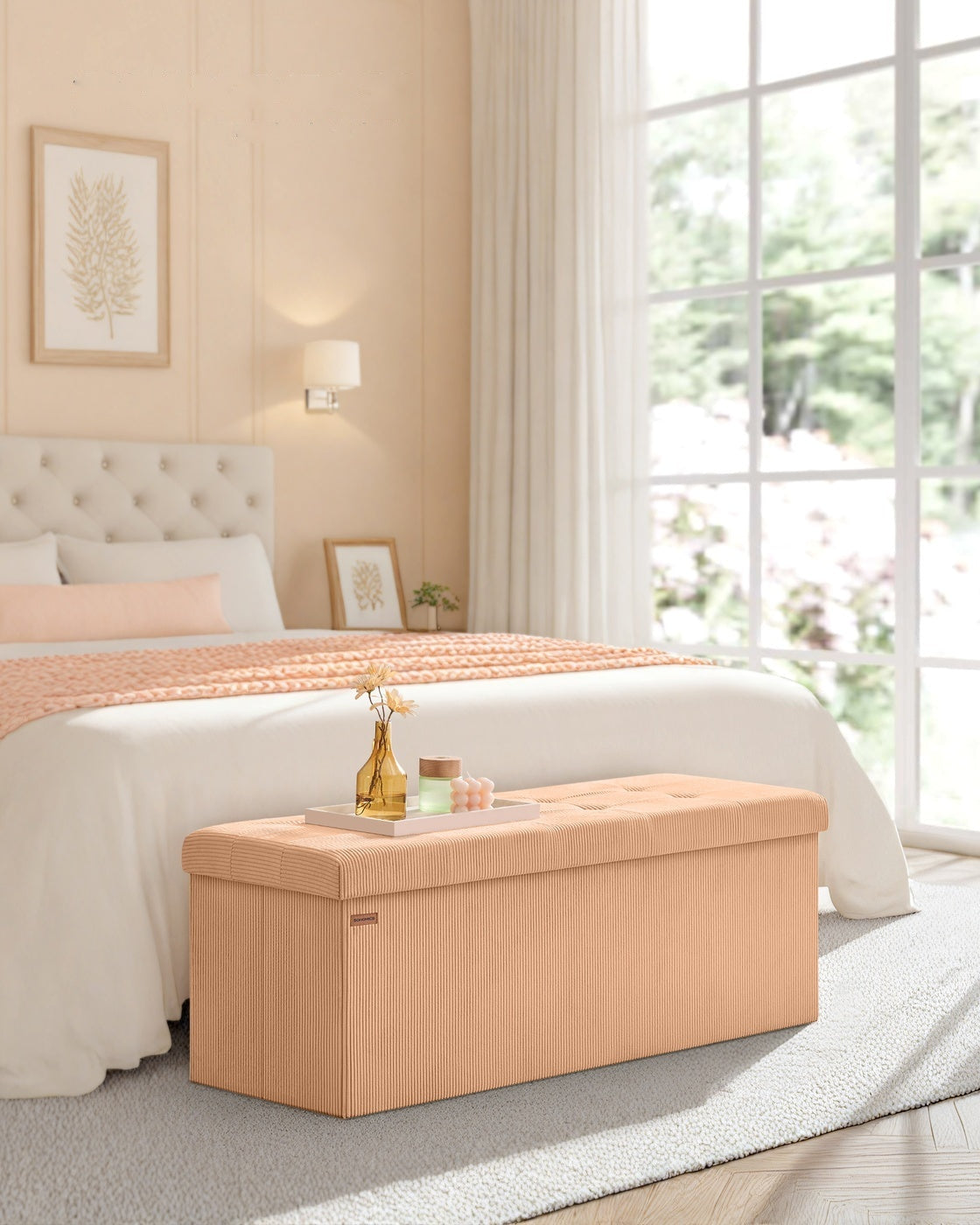 Foldable Storage Ottoman Bench With Foot Rest - product photo 02