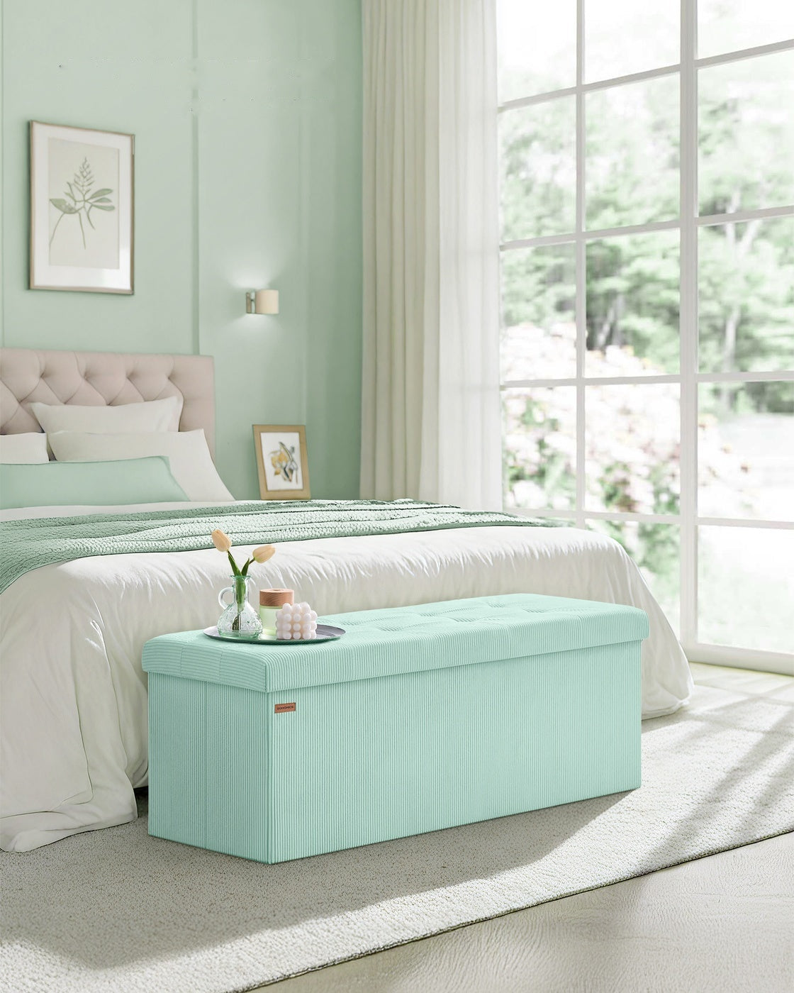 Foldable Storage Ottoman Bench With Foot Rest - product photo 08