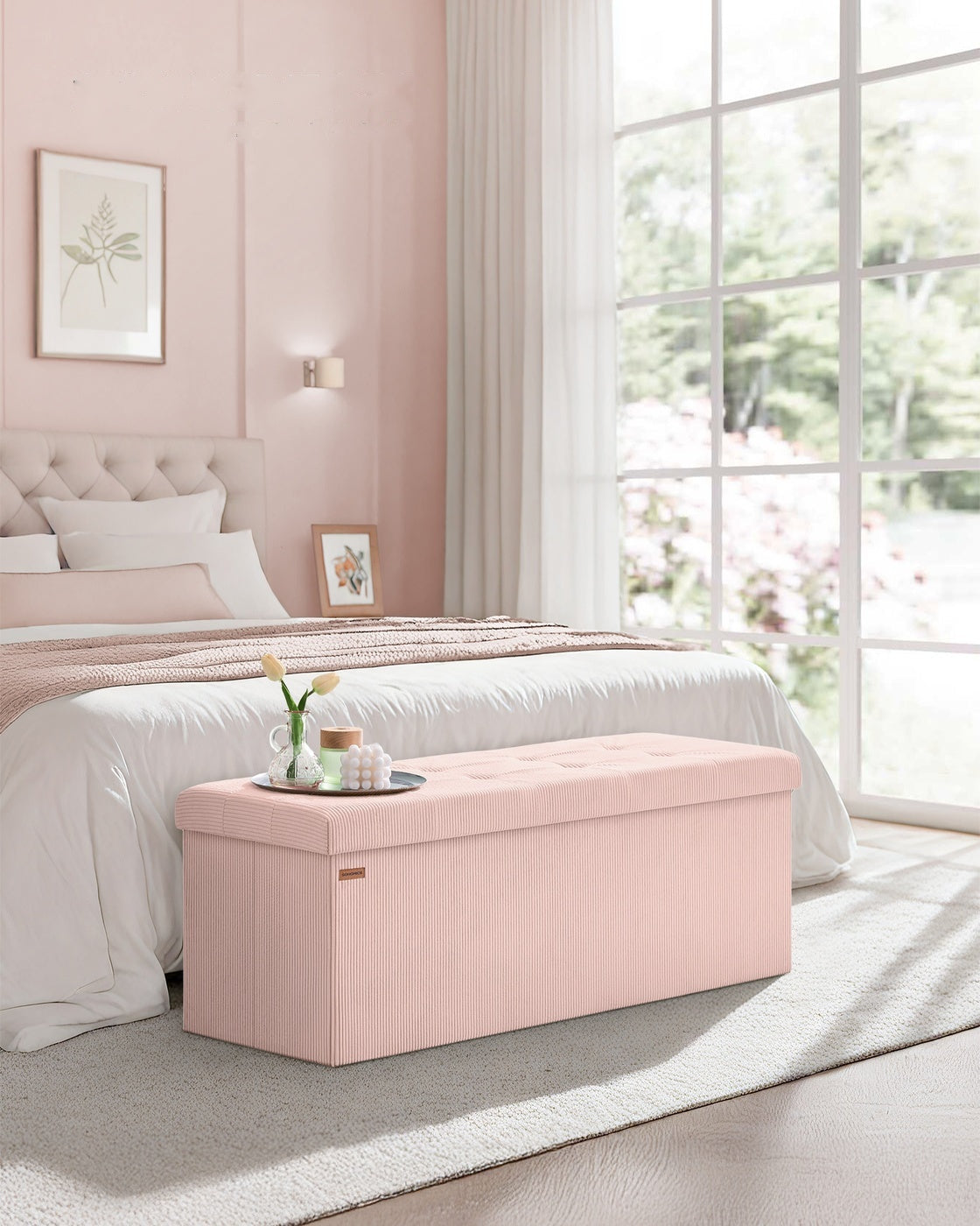 Foldable Storage Ottoman Bench With Foot Rest - product photo 14