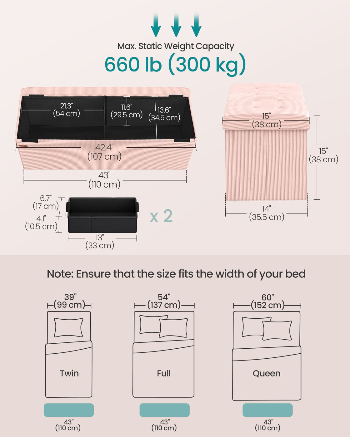 Foldable Storage Ottoman Bench With Foot Rest - product photo 15