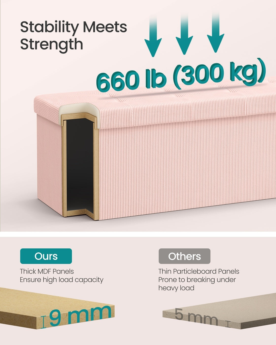 Foldable Storage Ottoman Bench With Foot Rest - product photo 17