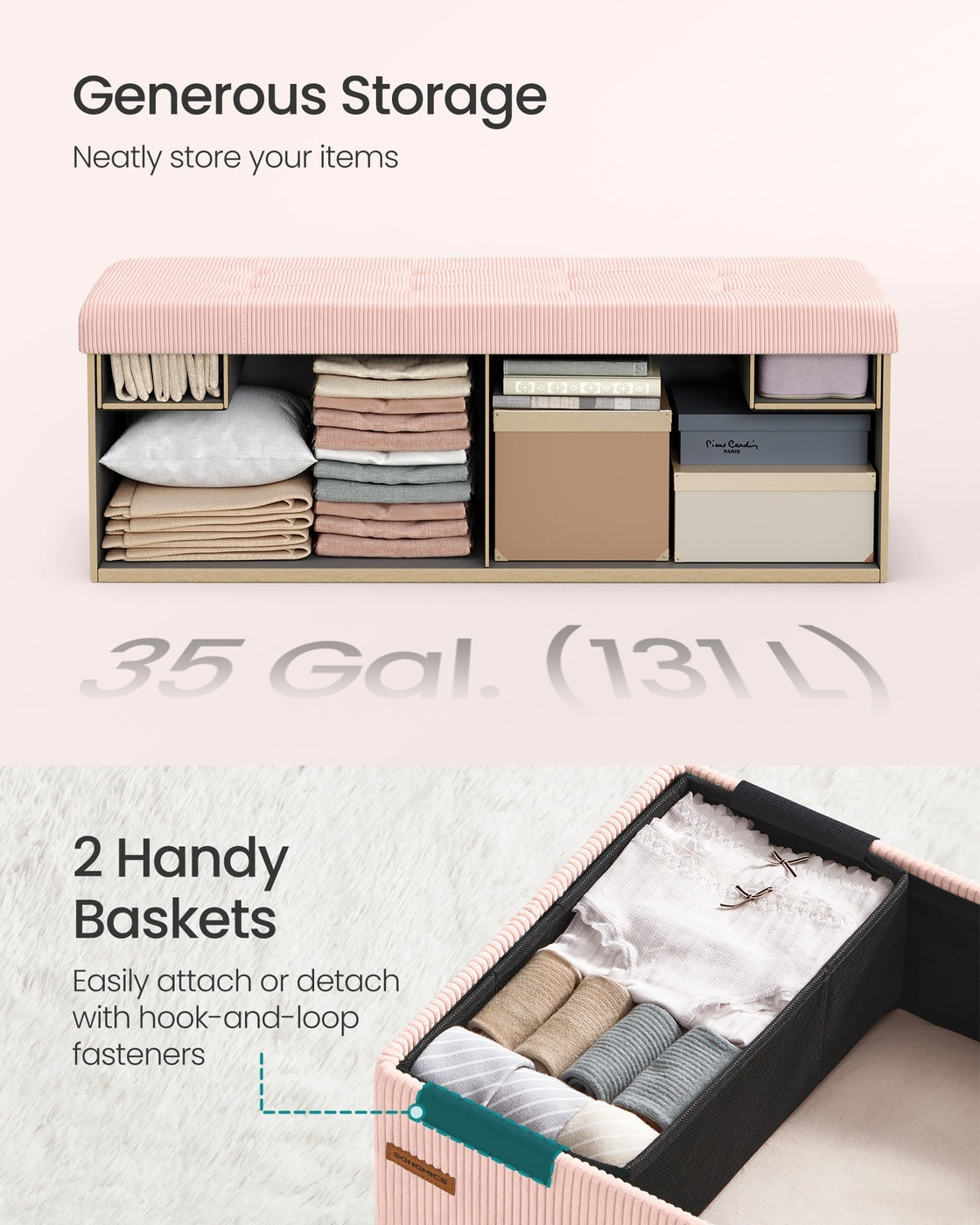 Foldable Storage Ottoman Bench With Foot Rest - product photo 18