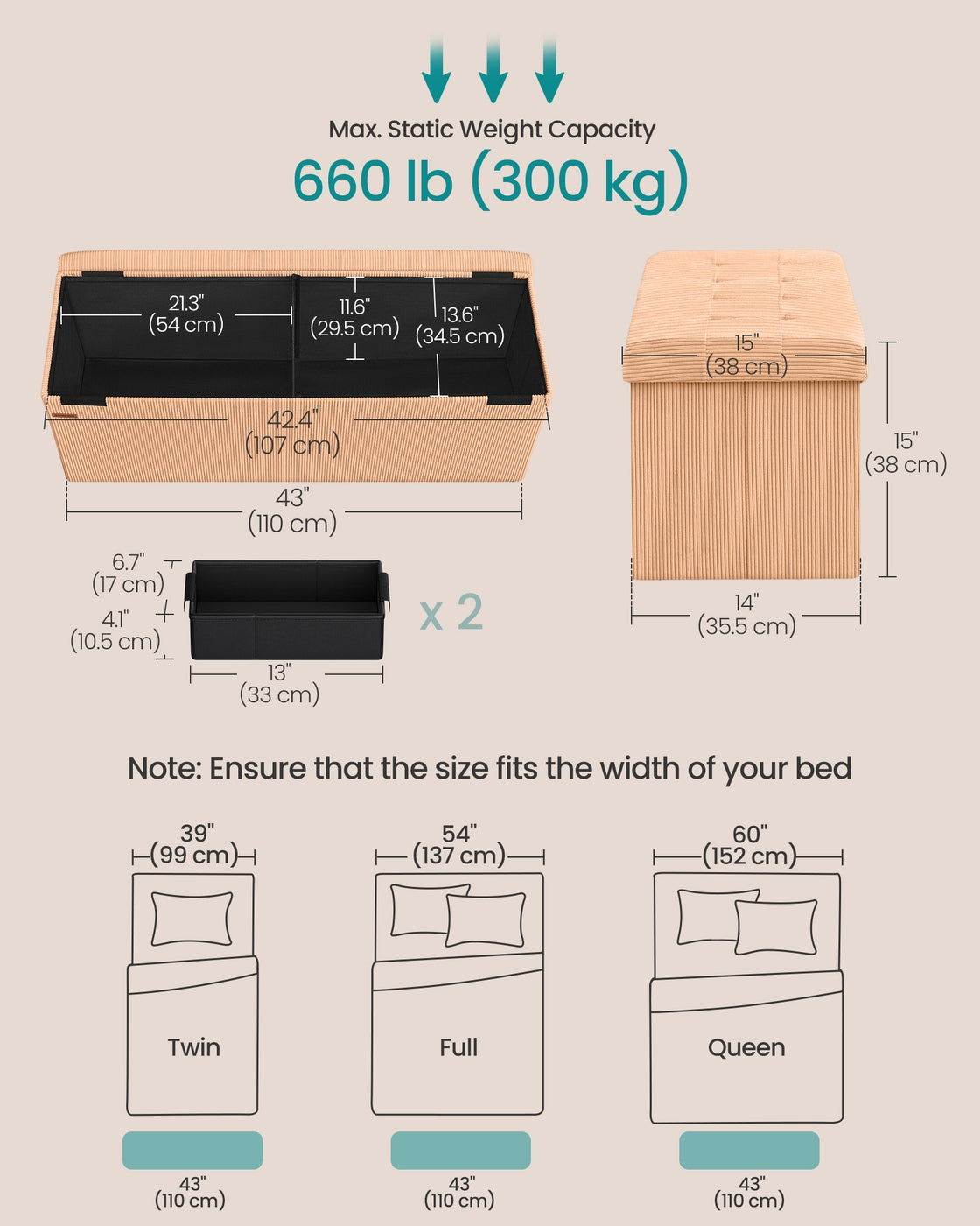 Foldable Storage Ottoman Bench With Foot Rest - product photo 21