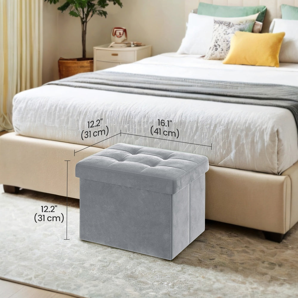 Foldable Storage Ottoman Footrest For Living Room Bedroom And Dorm - product photo 07