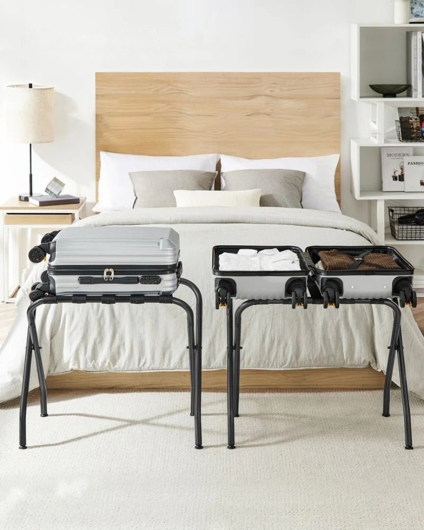 Folding Luggage Rack Steel Suitcase Stand For Guest Room – product view 9 | Ridgefield Furniture