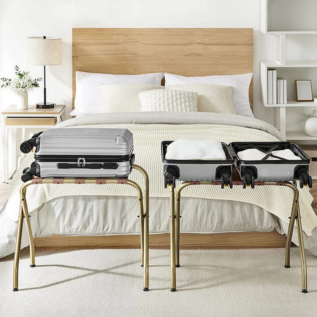 Folding Luggage Rack Steel Suitcase Stand For Guest Room – product view 20 | Ridgefield Furniture
