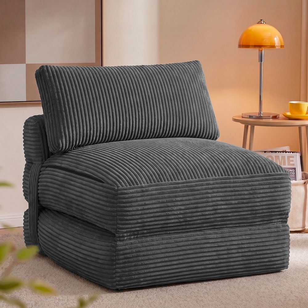 Folding Sofa Bed Convertible Chair Bed With Pillow Sleeper Chair - product photo 02