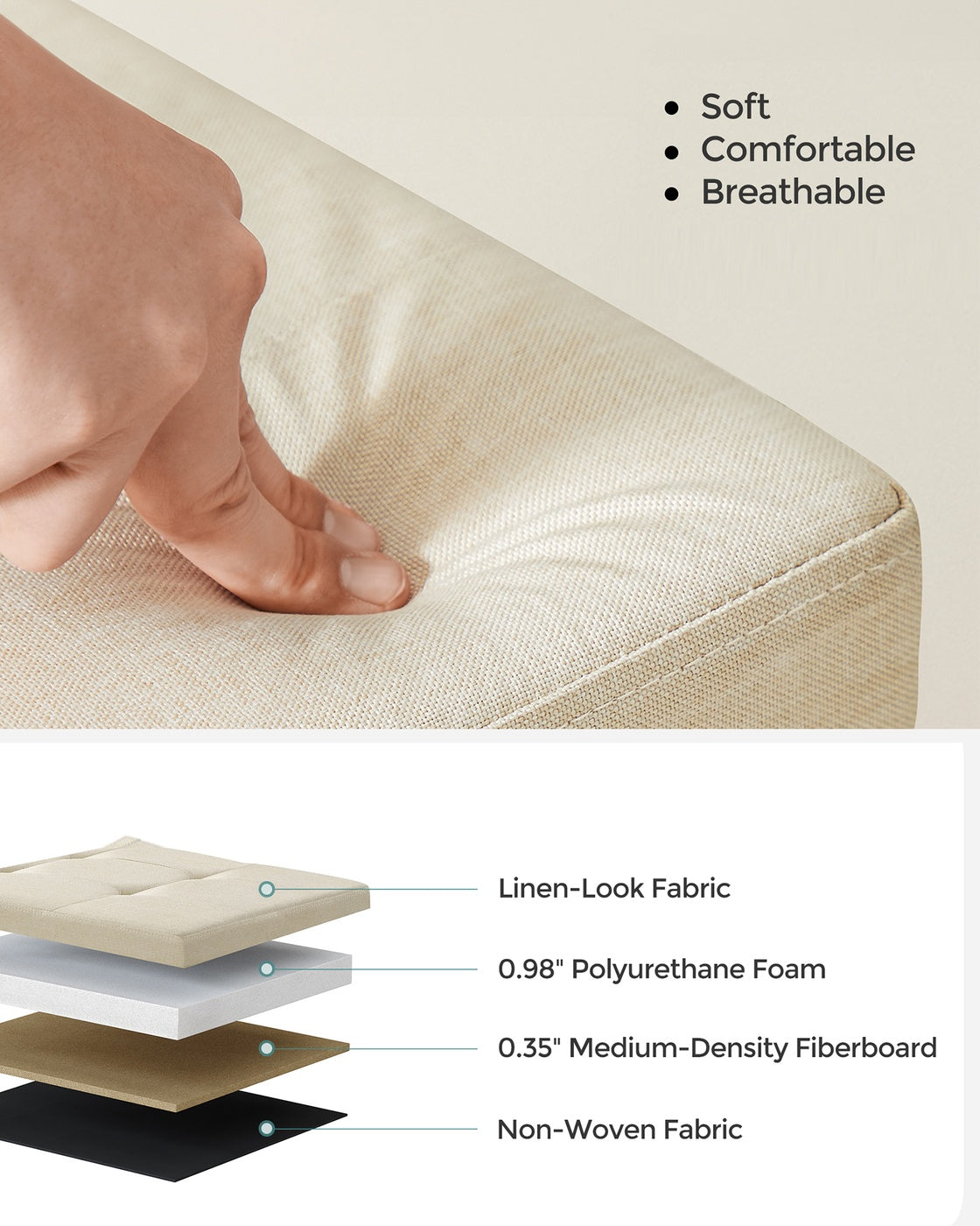 Folding Storage Ottoman Bench - product photo 11