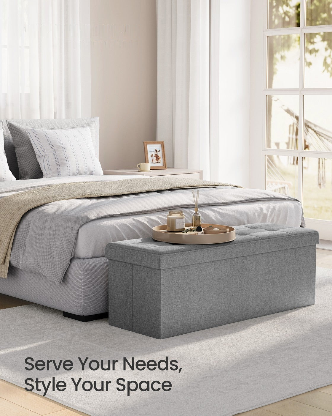 Folding Storage Ottoman Bench - product photo 22