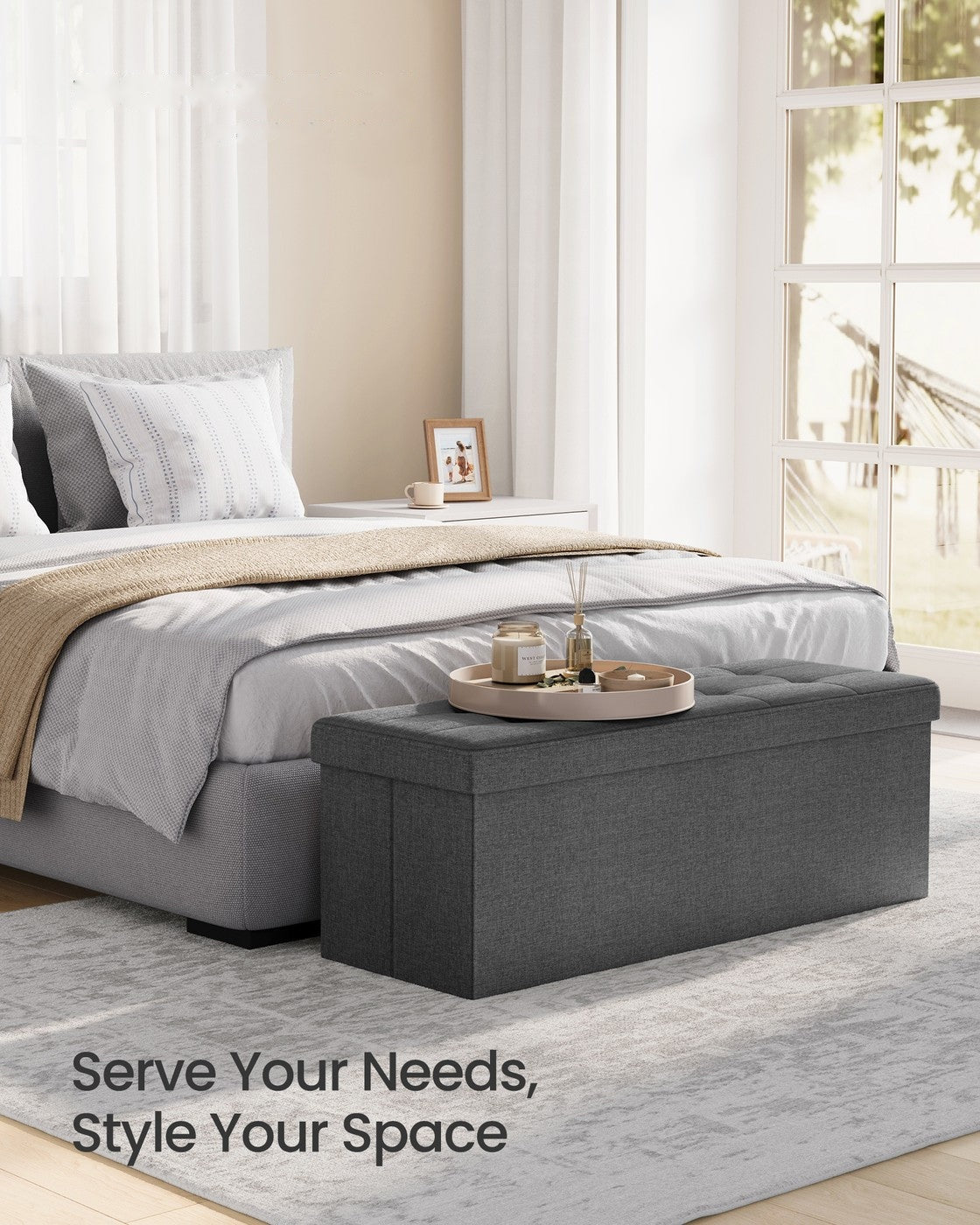 Folding Storage Ottoman Bench - product photo 28