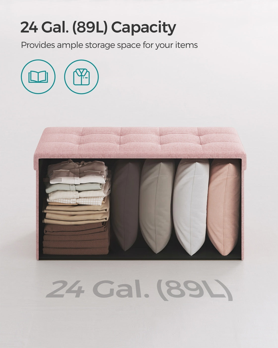 Folding Storage Ottoman Bench - product photo 36
