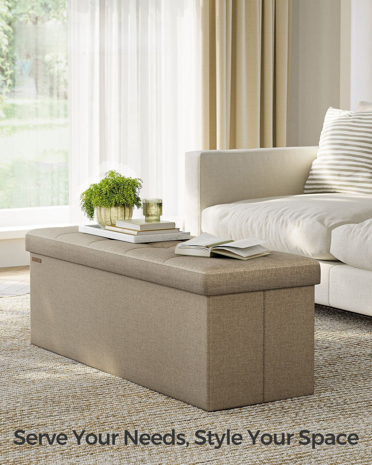 Folding Storage Ottoman Bench With Lid, 30 Or 43 Inch Storage Seat - product photo 101