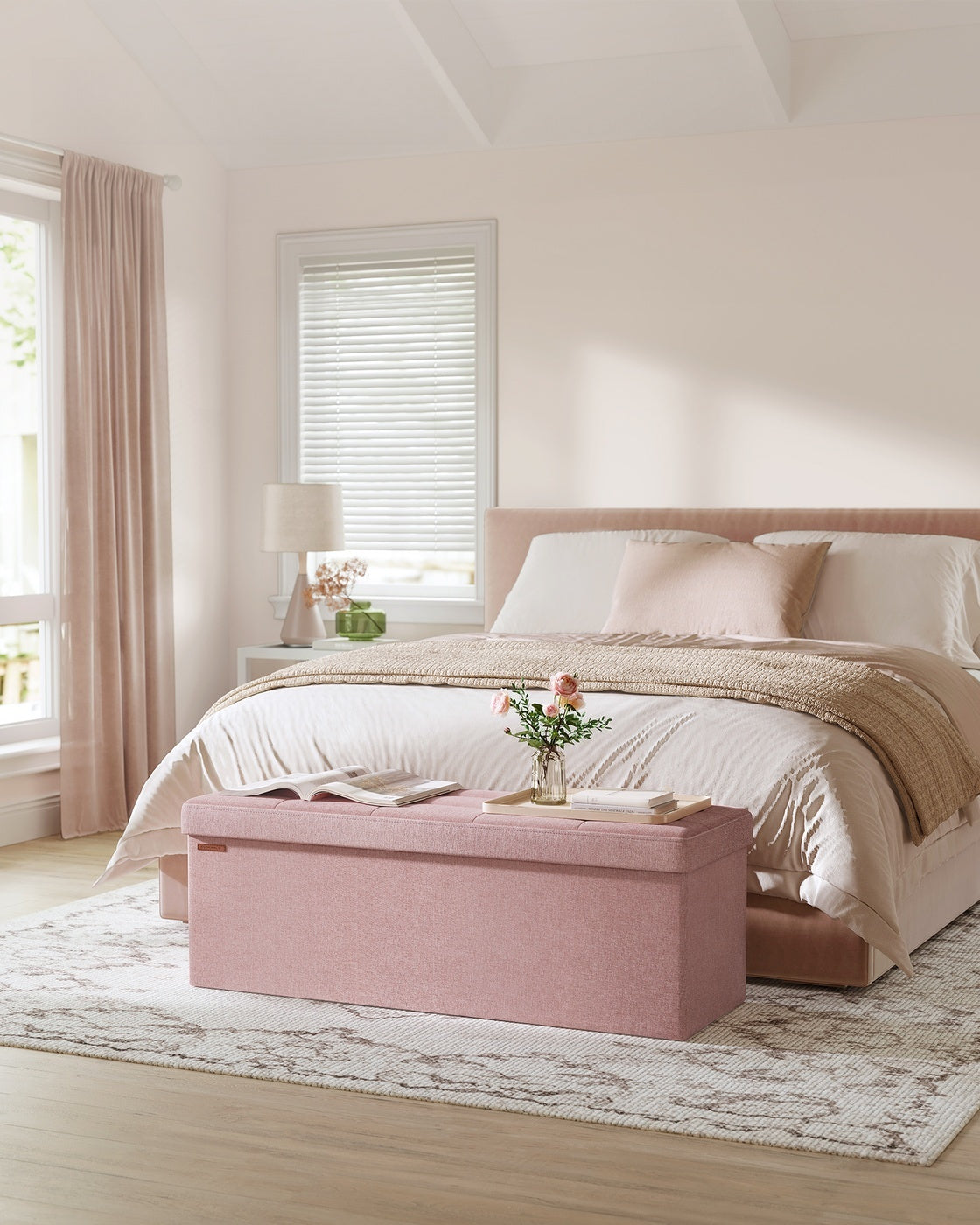 Folding Storage Ottoman Bench With Lid, 30 Or 43 Inch Storage Seat - product photo 106