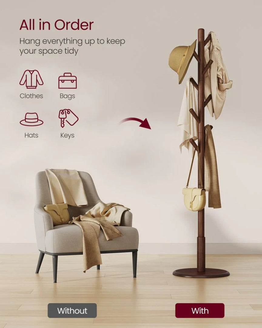 Solid Wood Coat Rack With 7 Hooks – product view 4 | Ridgefield Furniture