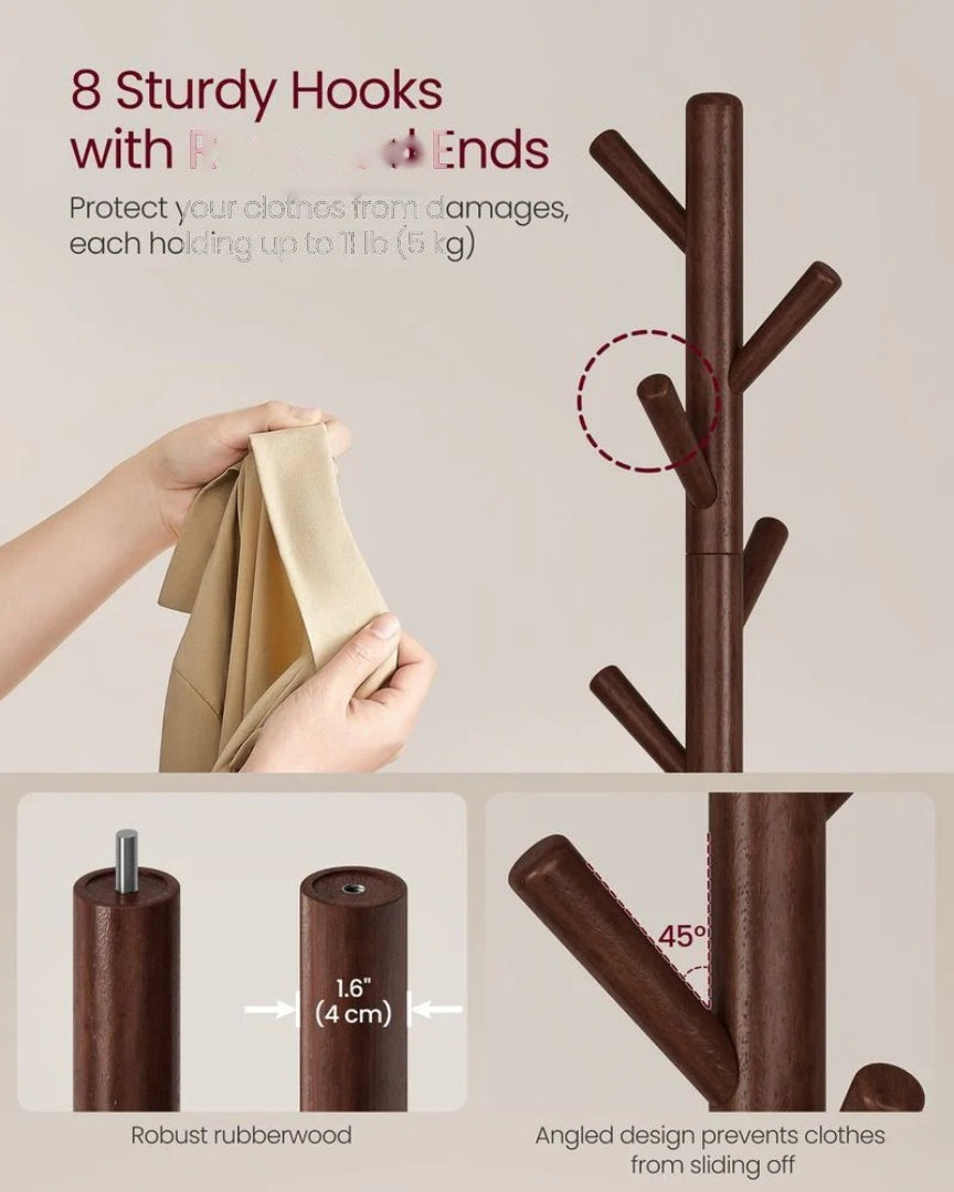 Solid Wood Coat Rack With 7 Hooks – product view 5 | Ridgefield Furniture