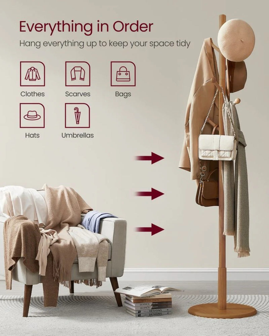 Solid Wood Coat Rack With 7 Hooks – product view 9 | Ridgefield Furniture