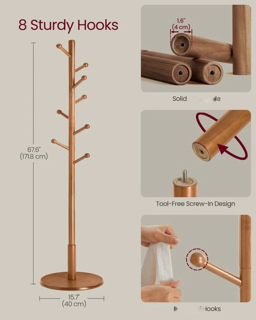 Solid Wood Coat Rack With 7 Hooks – product view 12 | Ridgefield Furniture