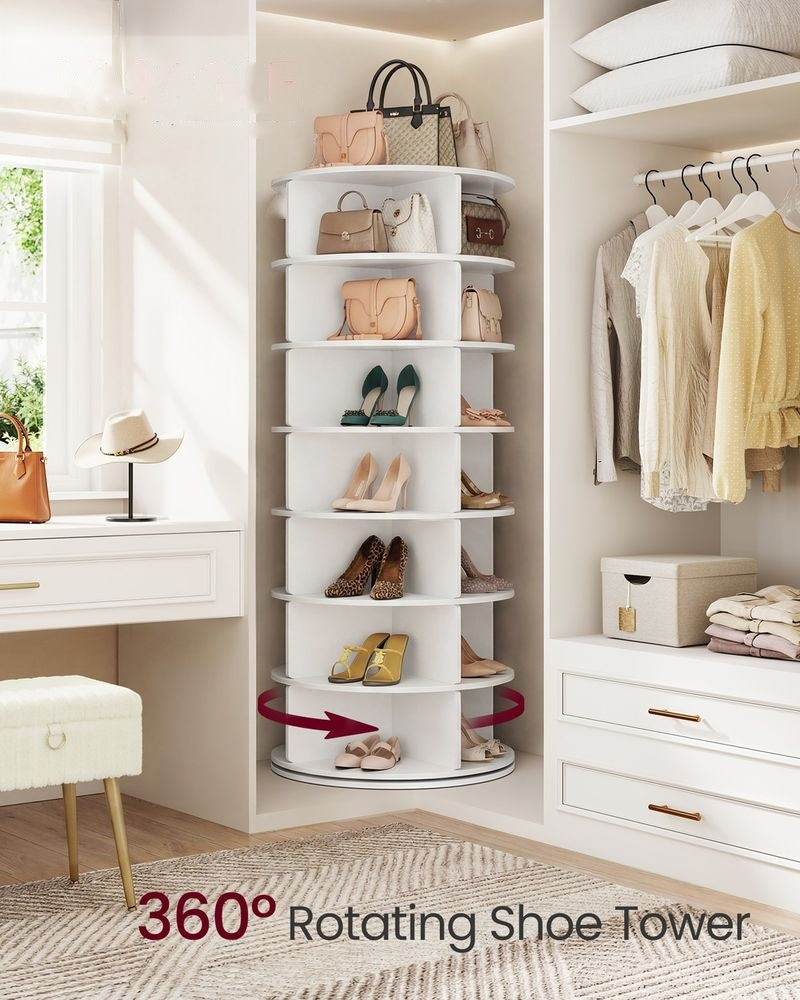 Free Standing Rotating Shoe Rack Tower For Closet Or Small Spaces - product photo 02