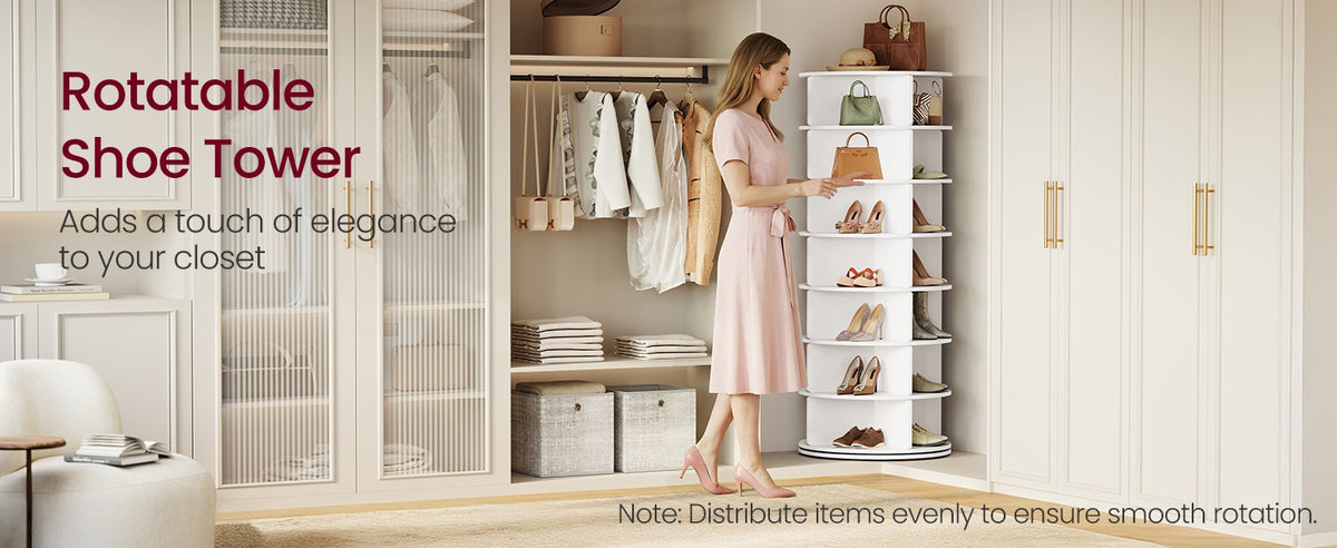 Free Standing Rotating Shoe Rack Tower For Closet Or Small Spaces - product photo 08