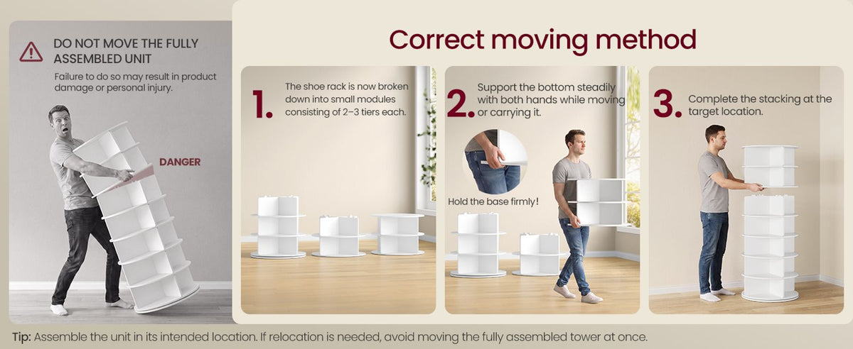Free Standing Rotating Shoe Rack Tower For Closet Or Small Spaces - product photo 10
