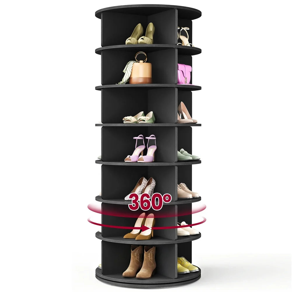Free Standing Rotating Shoe Rack Tower For Closet Or Small Spaces - ULBS047BZ01
