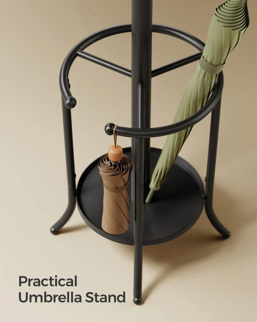 Freestanding Coat Rack With Umbrella Holder & 12 Hooks – product view 4 | Ridgefield Furniture