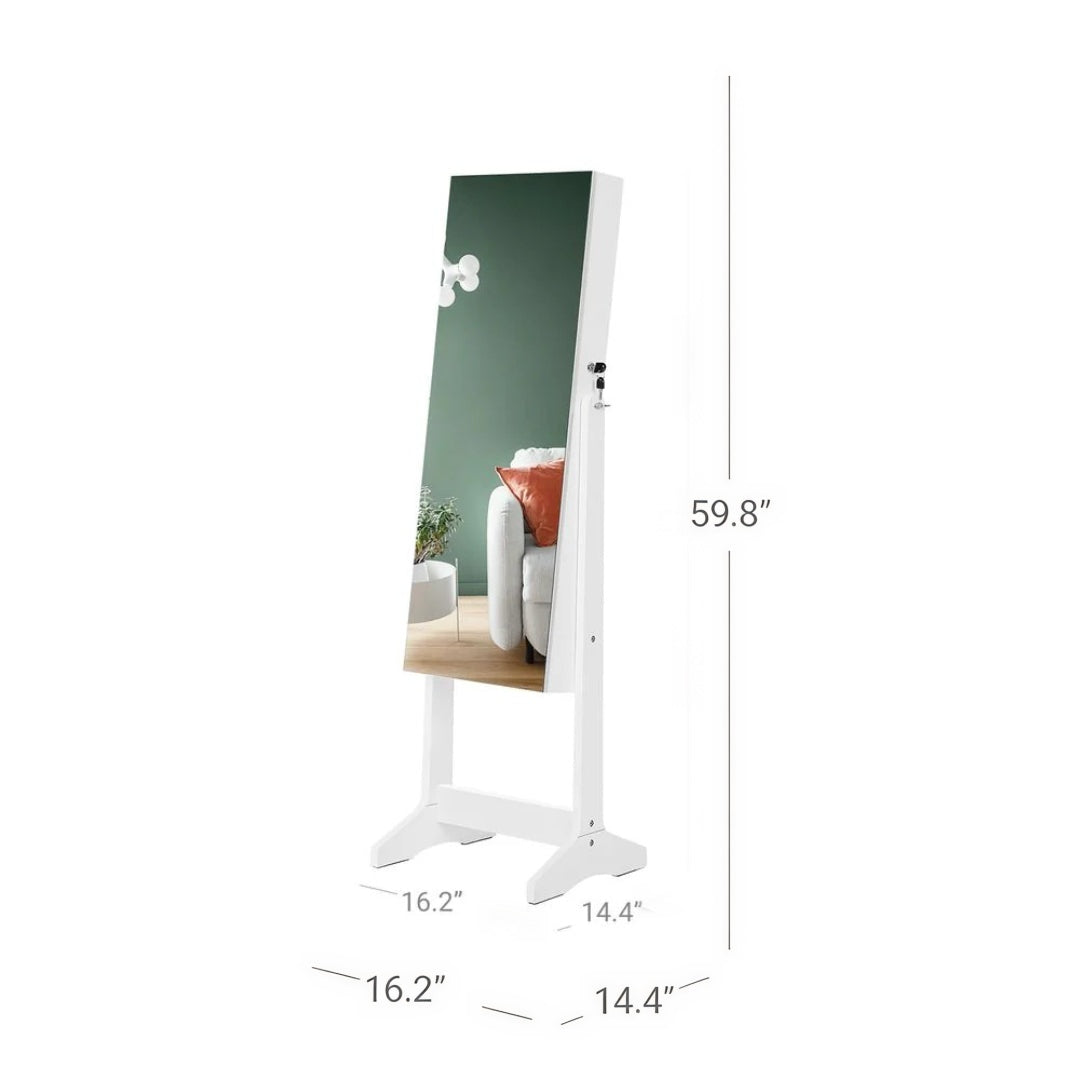 Freestanding Mirror Jewelry Cabinet Armoire With Storage – product view 9 | Ridgefield Furniture