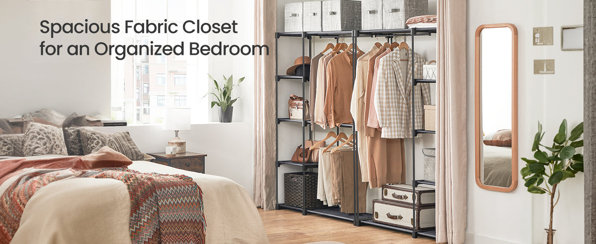 Freestanding Portable Closet With Shelves, 44.1 To 54 Inch Wardrobe - product photo 82