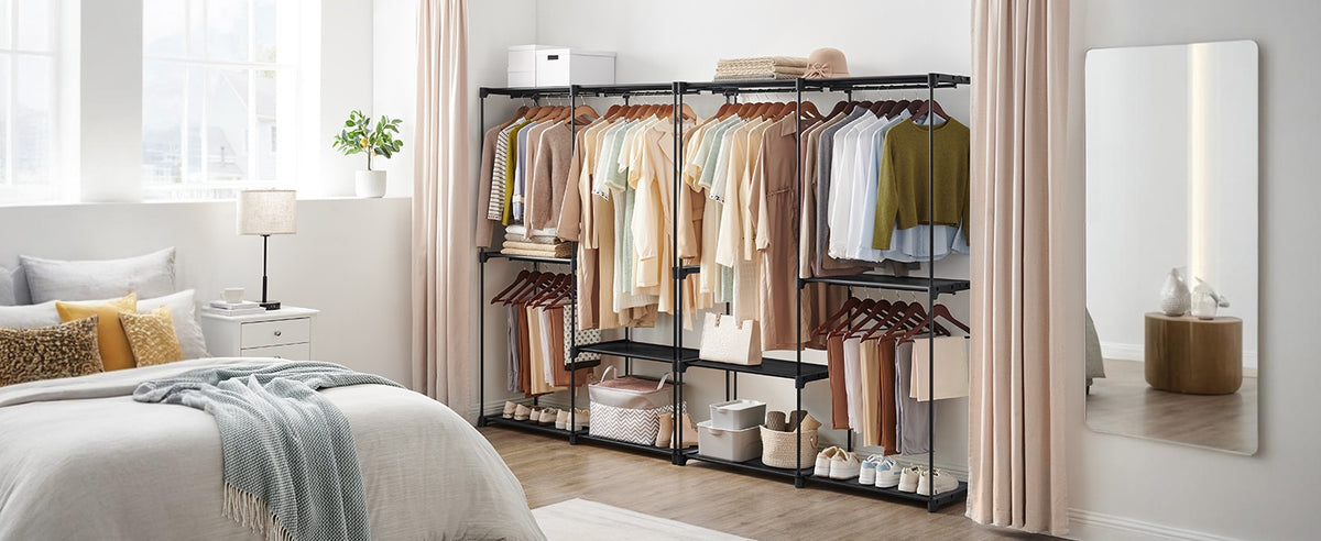 Freestanding Portable Closet With Shelves, 44.1 To 54 Inch Wardrobe - product photo 83